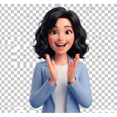 AI tutor character - happy